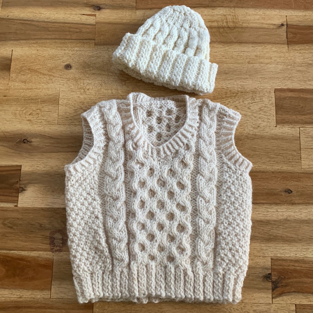 Handmade sweater/vest & hat